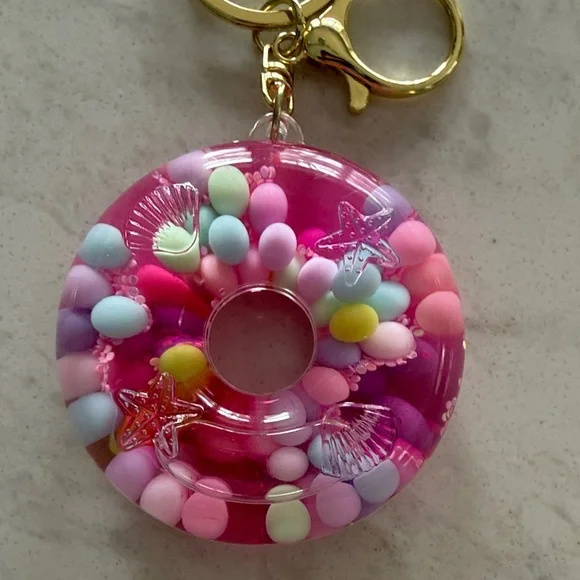 Colorful Candy Keychain/Bag Charm with Pink Strap - Picture 3 of 8